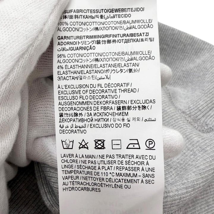 Pristine SAINT LAURENT PARIS hoodie YSL logo embroidered pullover hoodie gray