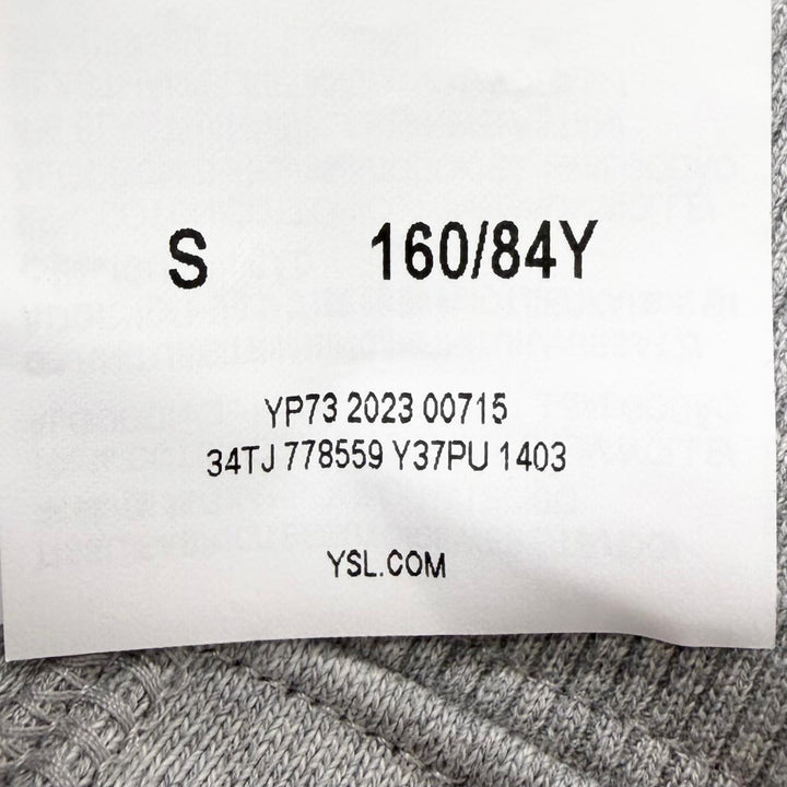 Pristine SAINT LAURENT PARIS hoodie YSL logo embroidered pullover hoodie gray