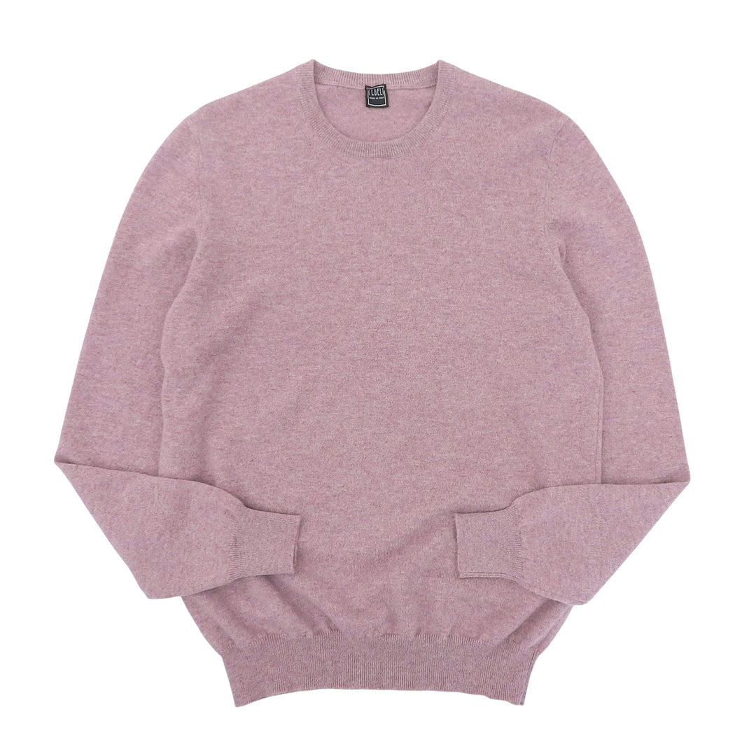 Pristine FEDELI knit Crew neck long sleeve sweater purple cashmere mens IT 48