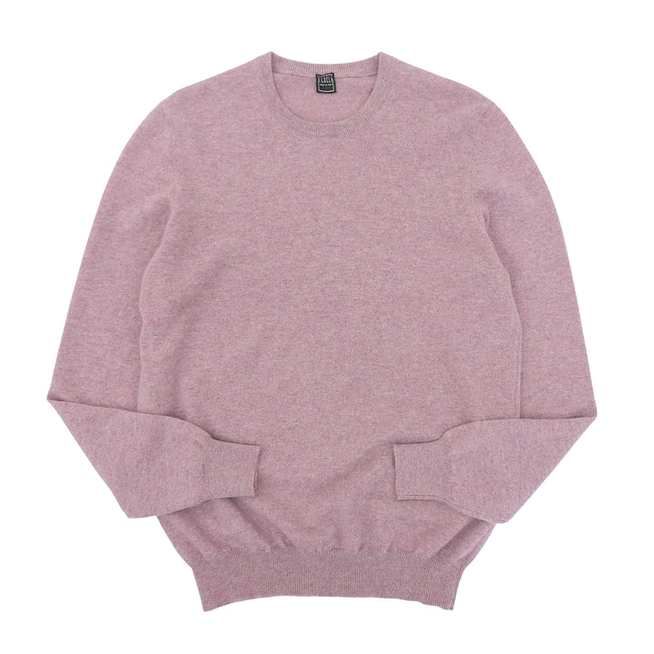Pristine FEDELI knit Crew neck long sleeve sweater purple cashmere mens IT 48