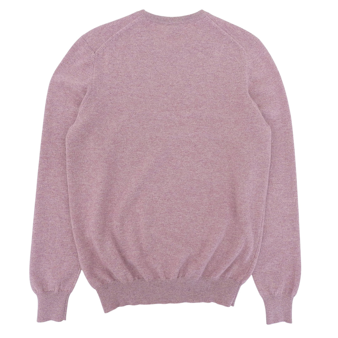 Pristine FEDELI knit Crew neck long sleeve sweater purple cashmere mens IT 48