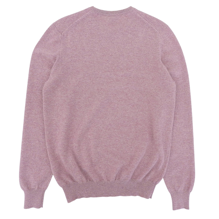 Pristine FEDELI knit Crew neck long sleeve sweater purple cashmere mens IT 48