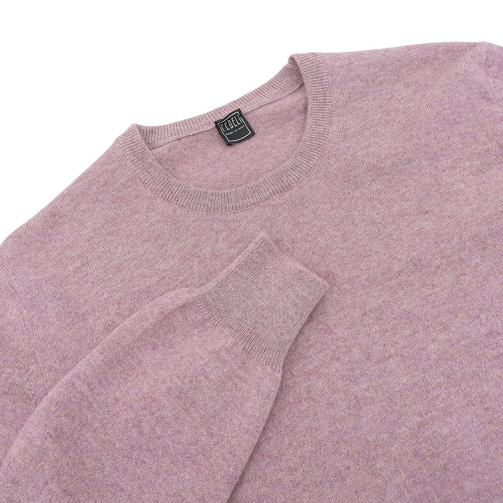 Pristine FEDELI knit Crew neck long sleeve sweater purple cashmere mens IT 48