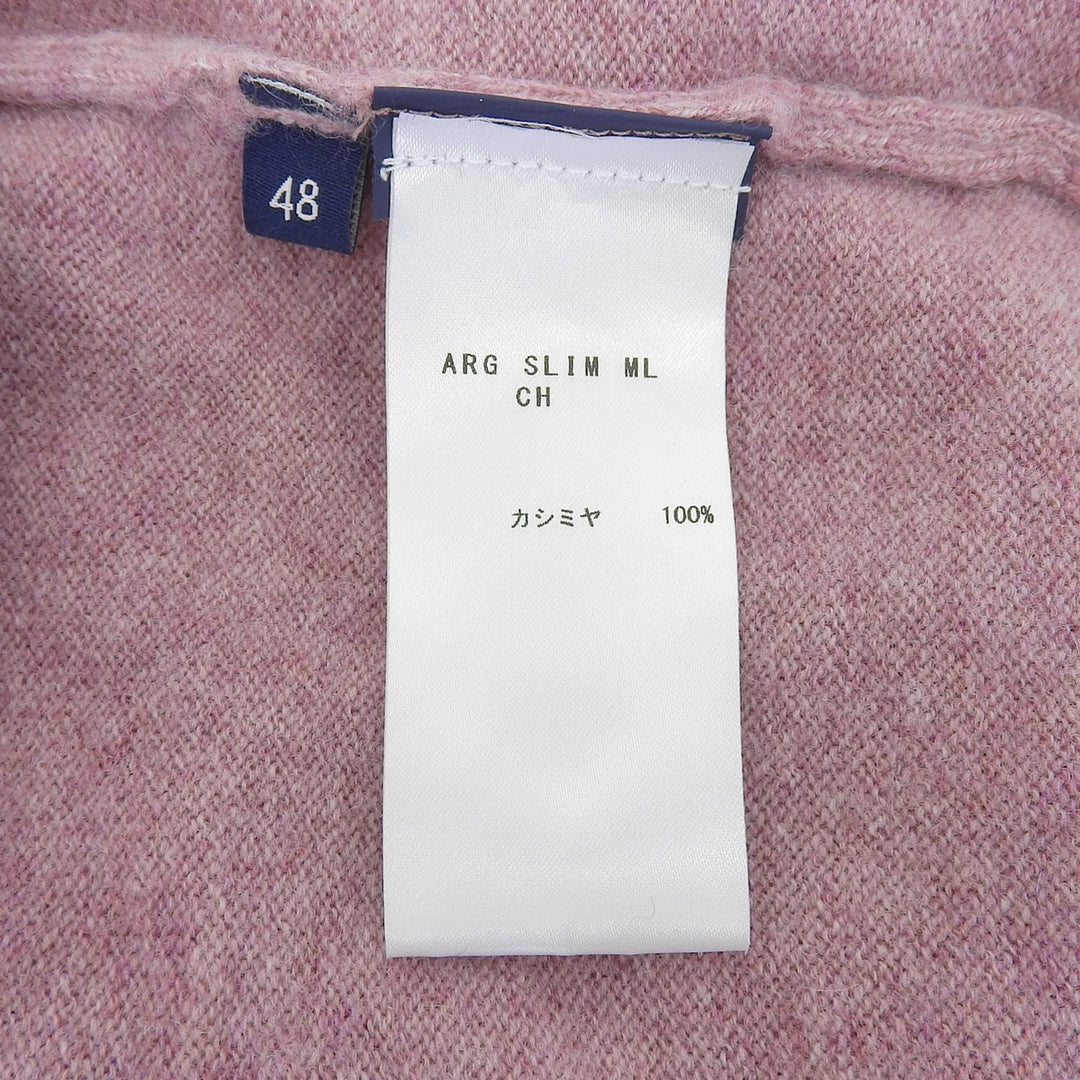 Pristine FEDELI knit Crew neck long sleeve sweater purple cashmere mens IT 48