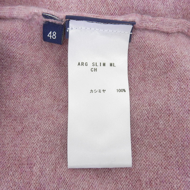 Pristine FEDELI knit Crew neck long sleeve sweater purple cashmere mens IT 48