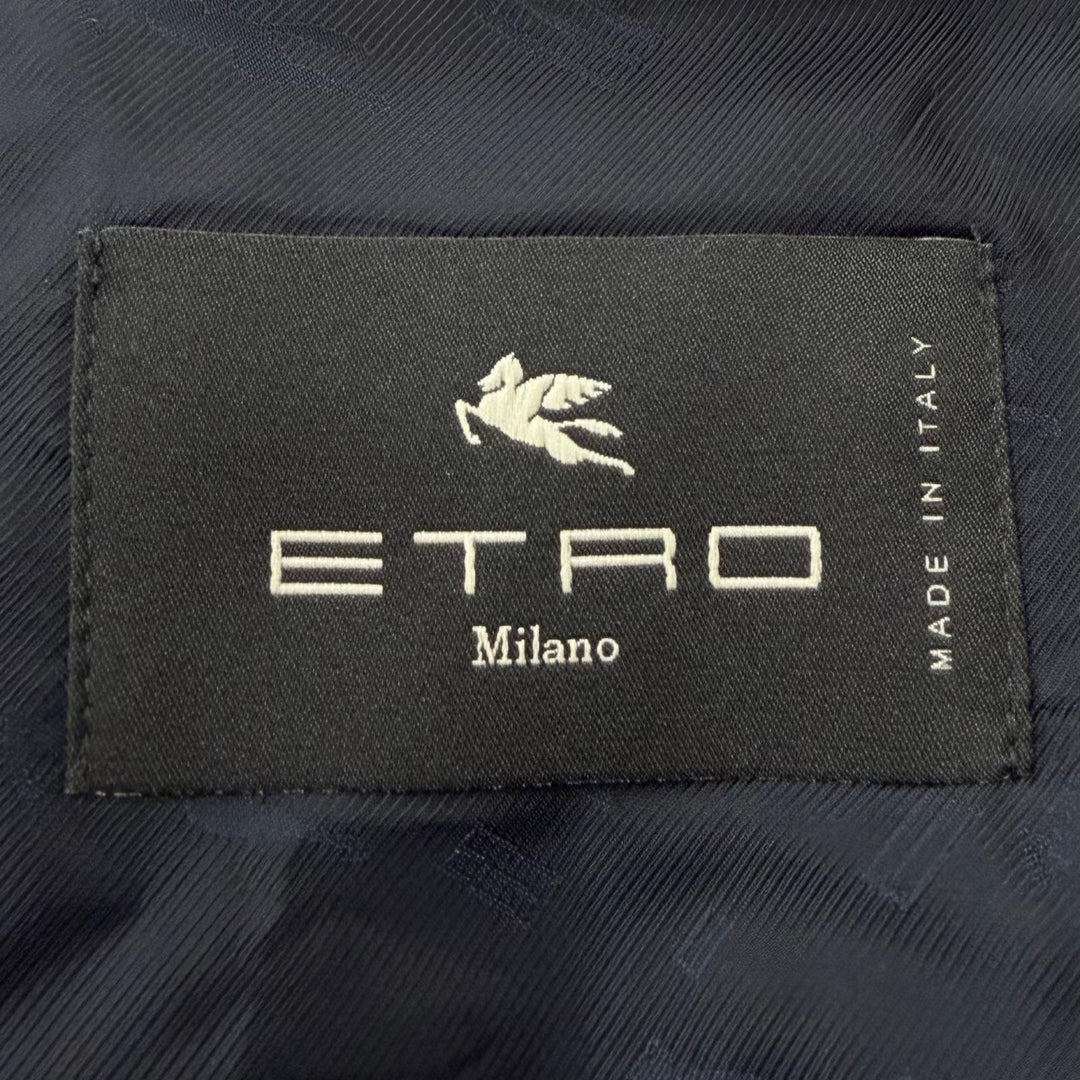 Pristine ETRO tailored jacket Hooded Single Jacket Navy cotton mens 50