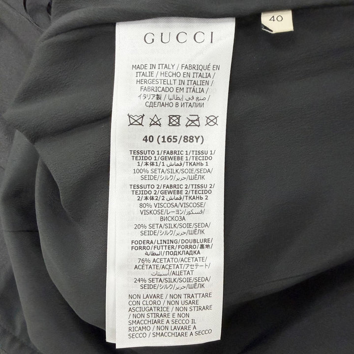 Pristine GUCCI one piece Dragon black silk Women 40 706164