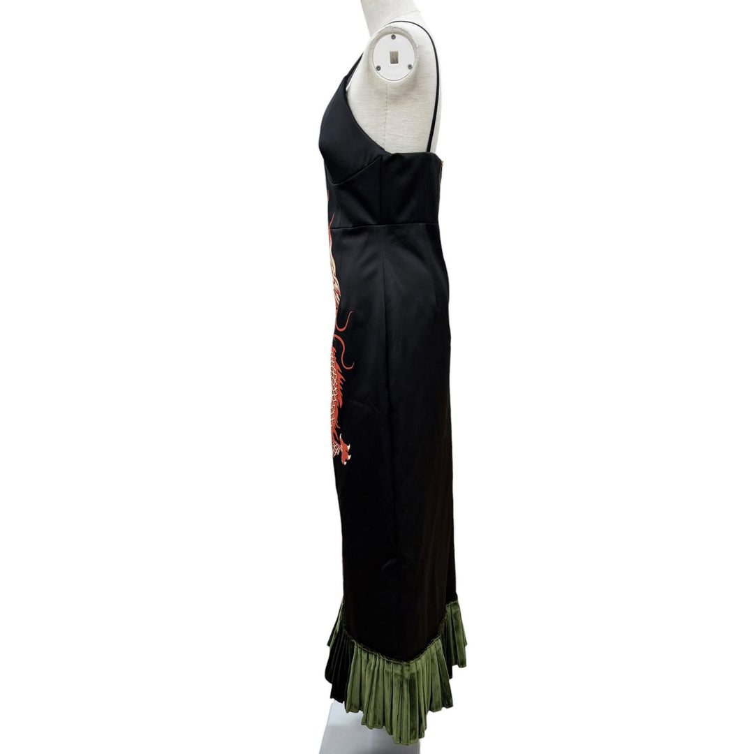 Pristine GUCCI one piece Dragon black silk Women 40 706164