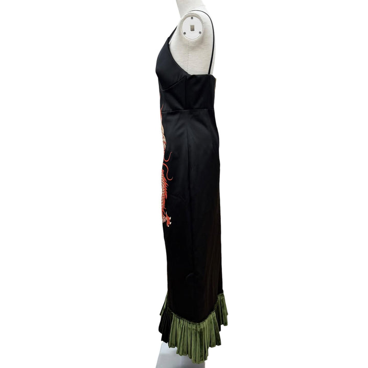 Pristine GUCCI one piece Dragon black silk Women 40 706164