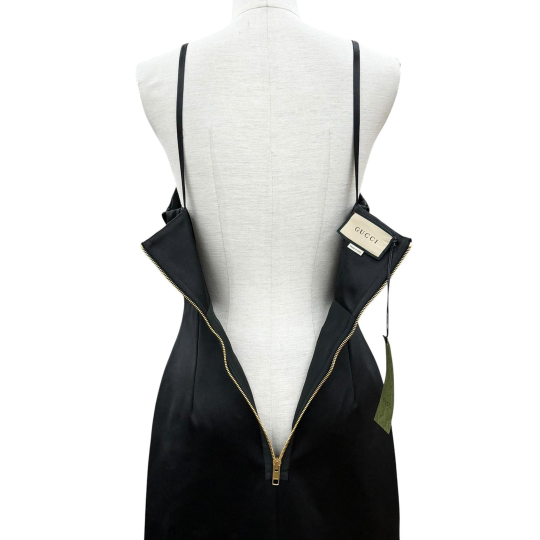 Pristine GUCCI one piece Dragon black silk Women 40 706164