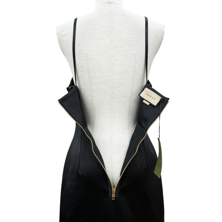 Pristine GUCCI one piece Dragon black silk Women 40 706164