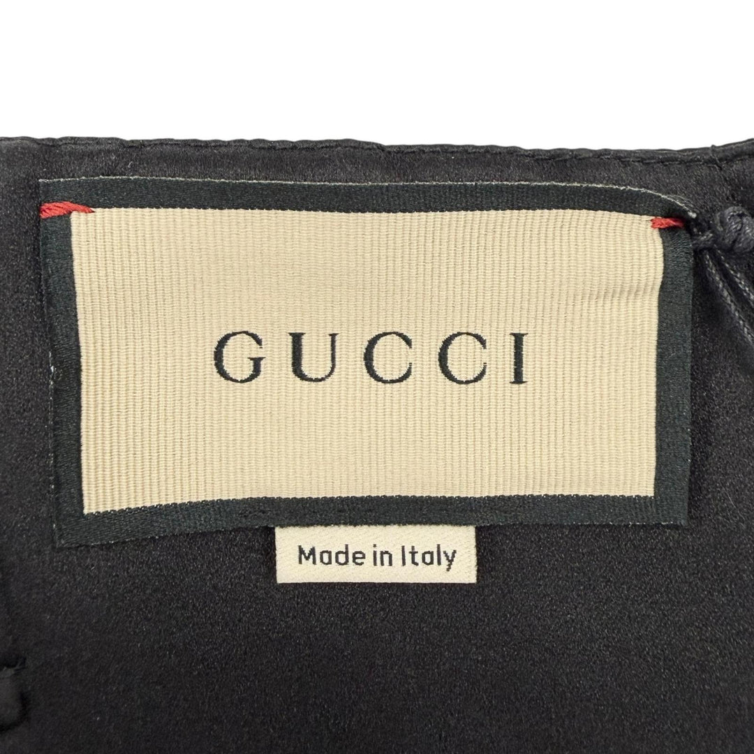 Pristine GUCCI one piece Dragon black silk Women 40 706164