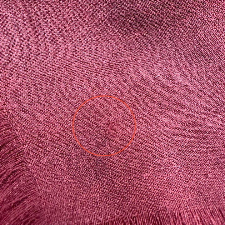Excellent CHANEL 136 x 72.4"" Logo Pattern Large Shawl/Stole Bordeaux cashmere