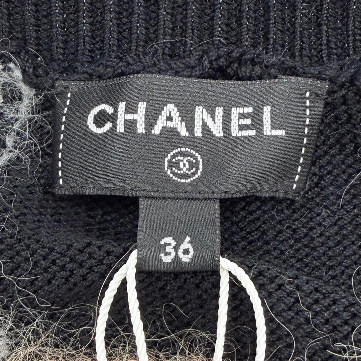 Pristine CHANEL Tunic COCO Mark Parts Knit multicolor cotton Women 36 22A P72910