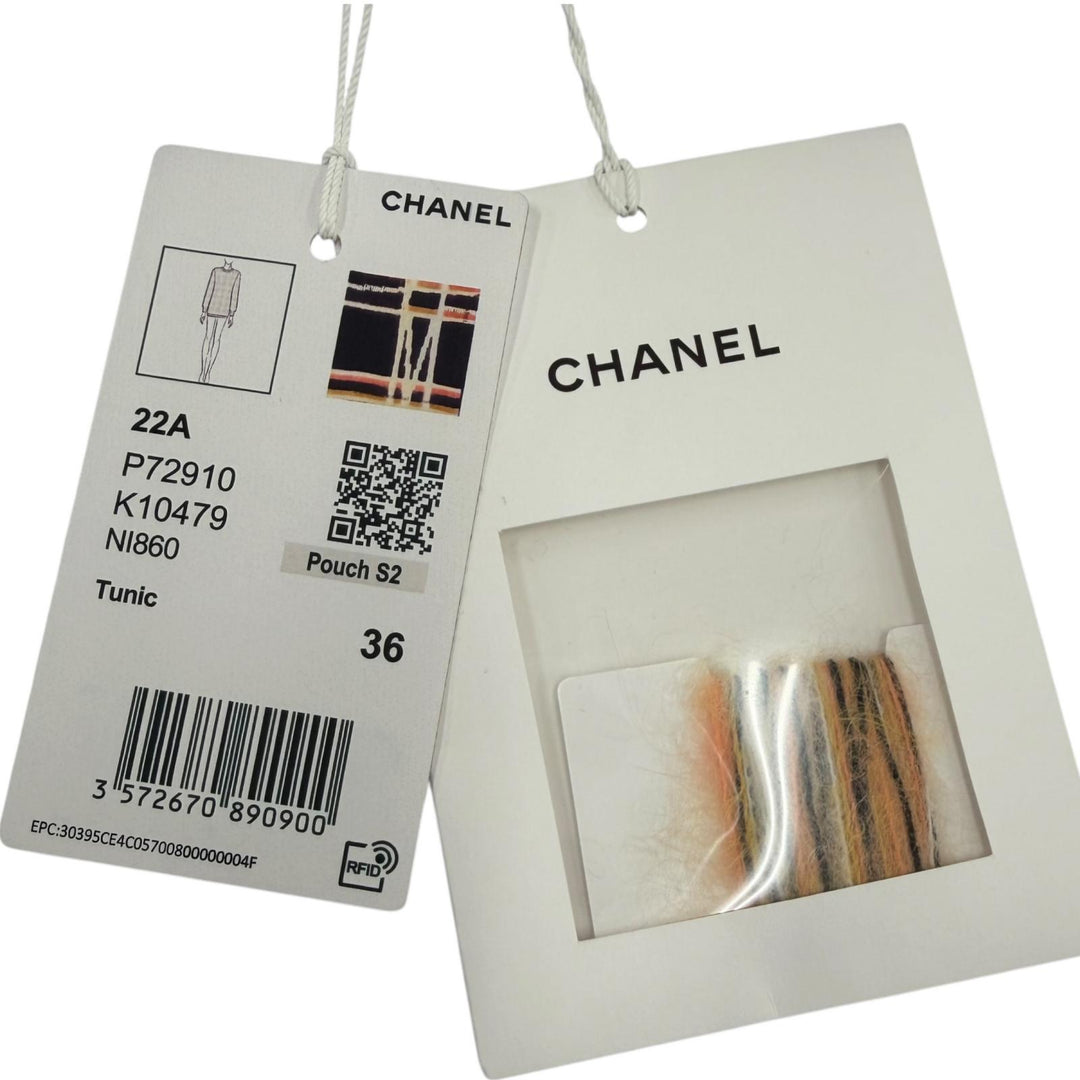 Pristine CHANEL Tunic COCO Mark Parts Knit multicolor cotton Women 36 22A P72910