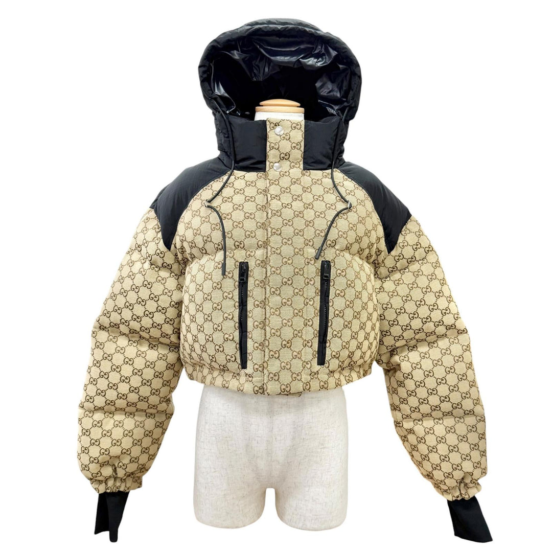 Pristine GUCCI Down jacket GG Canvas 2-Way Cropped Bomber Jacket 38 761698
