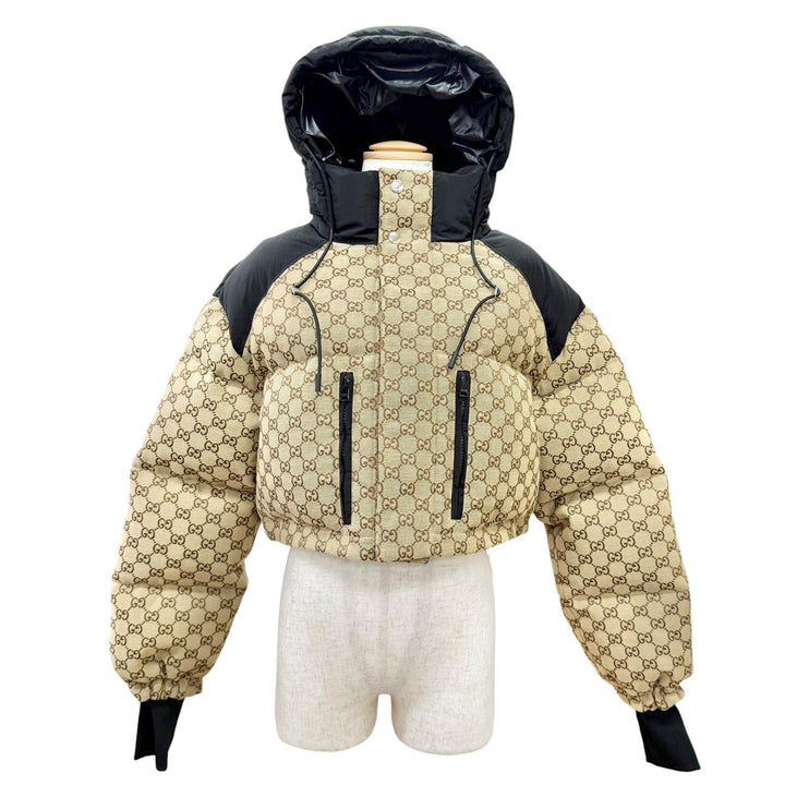 Pristine GUCCI Down jacket GG Canvas 2-Way Cropped Bomber Jacket 38 761698