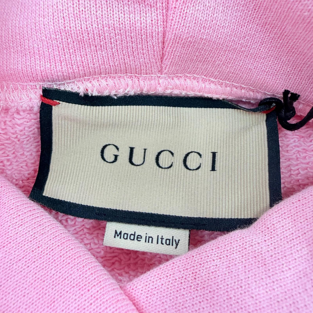 Pristine GUCCI hoodie SWEET GUCCI Glitter logo print, hooded pink Women S 776886