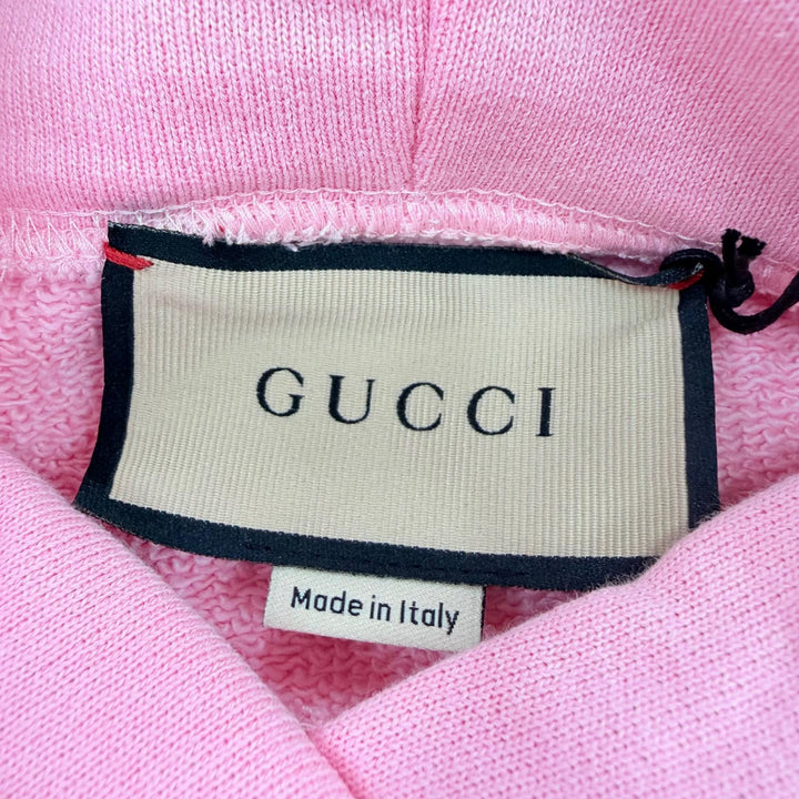 Pristine GUCCI hoodie SWEET GUCCI Glitter logo print, hooded pink Women S 776886