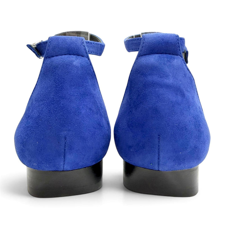 Pristine HERMES Sandals Graziera H logo, ankle strap blue Suede leather Women 37