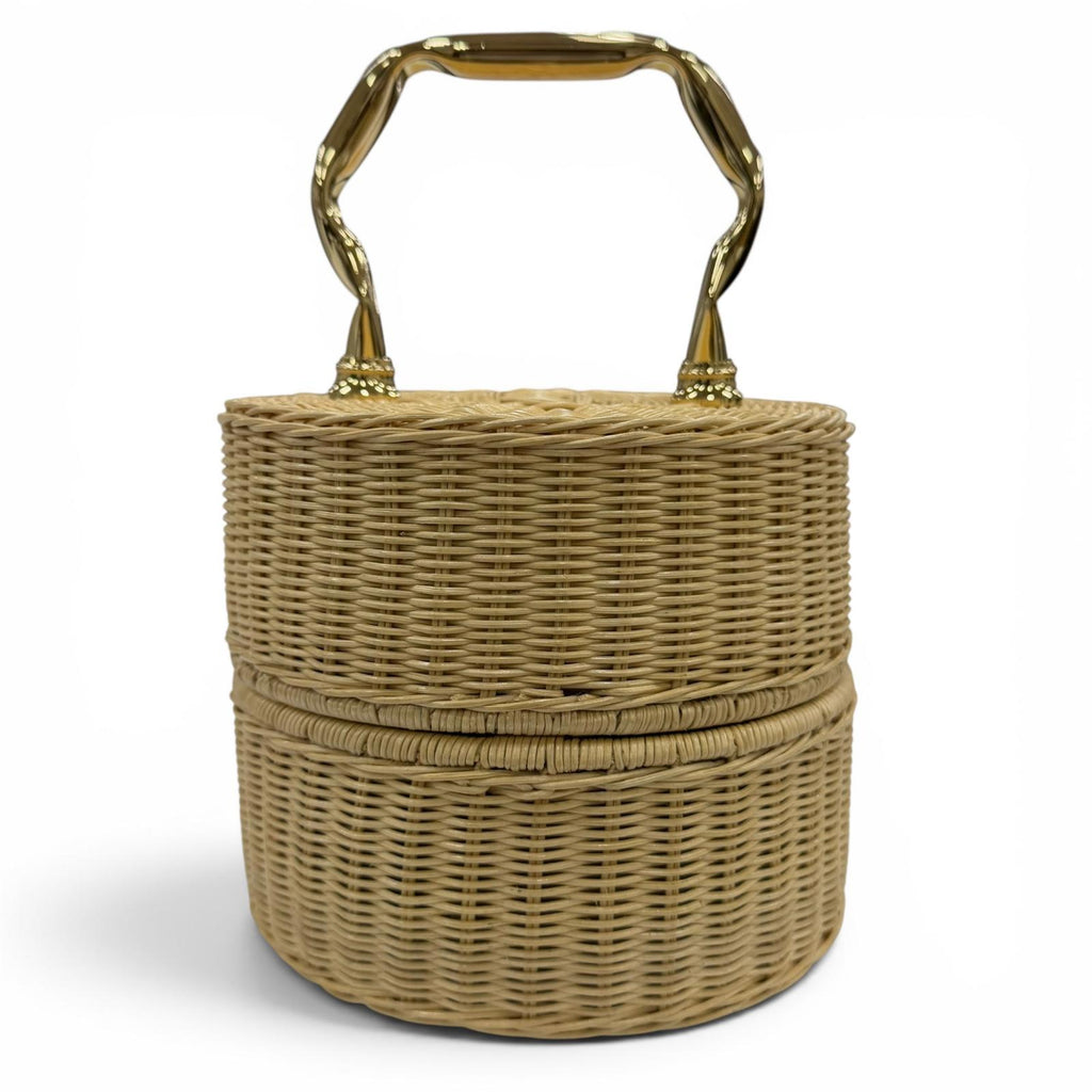 バッグ manimaris pancake basket single Excellent Manimaris Handbag PANCAKEBASKET Rattan basket bag