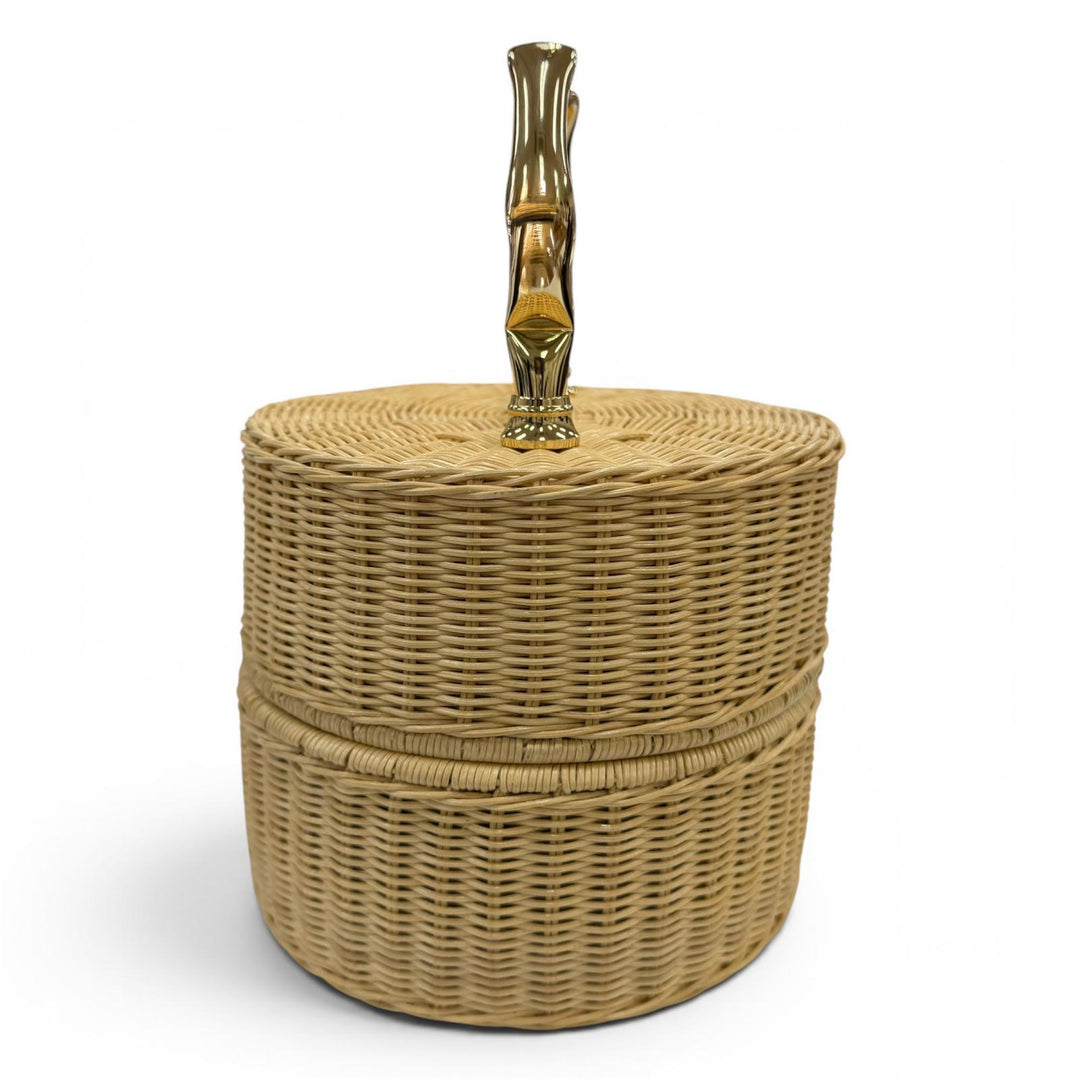 Excellent Manimaris Handbag PANCAKEBASKET Rattan basket bag natural Women