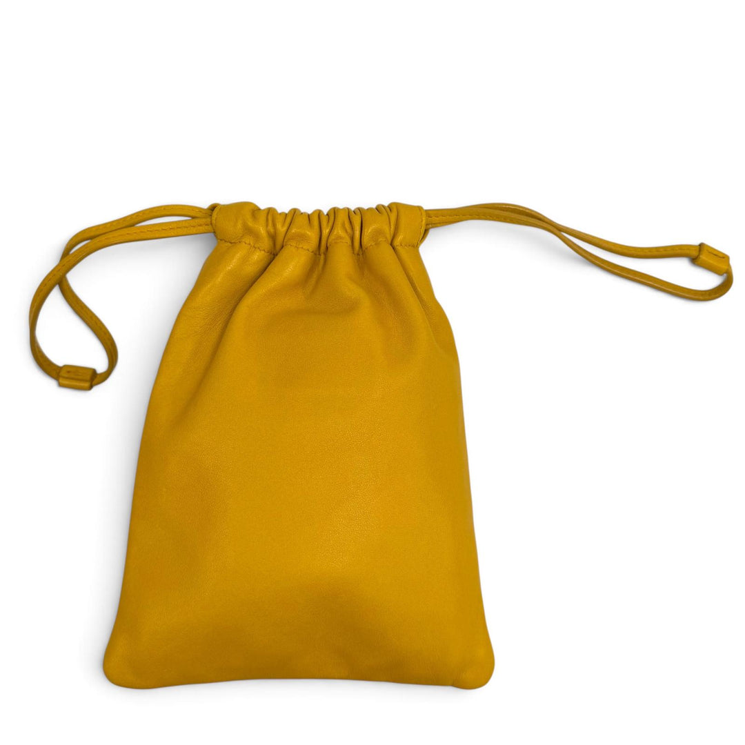 Excellent SAINT LAURENT PARIS Shoulder Bag Drawstring Leather Chain 640714