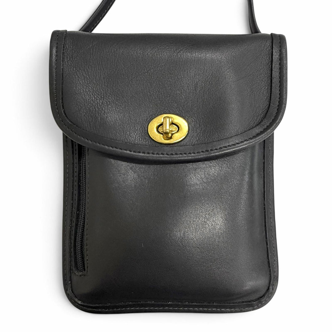 Excellent COACH Shoulder Bag Old Coach Turnlock Tourist Pouch Glove leather 6908