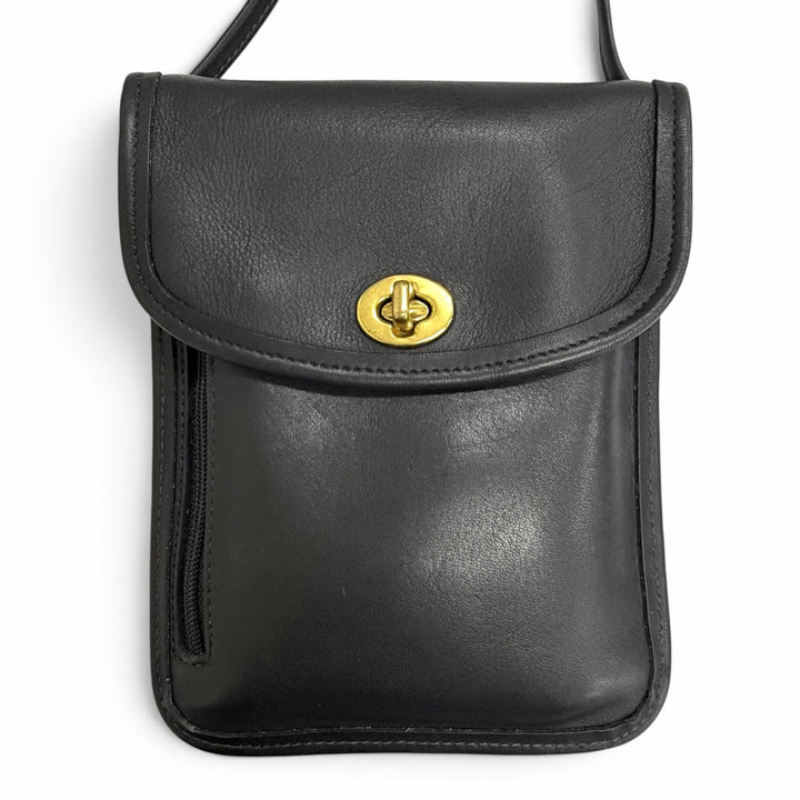 Excellent COACH Shoulder Bag Old Coach Turnlock Tourist Pouch Glove leather 6908
