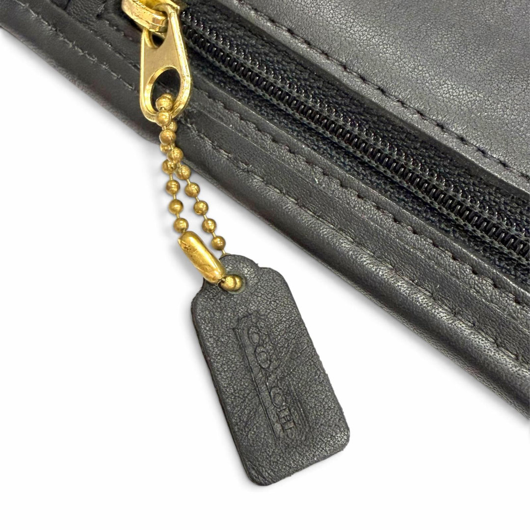 Excellent COACH Shoulder Bag Old Coach Turnlock Tourist Pouch Glove leather 6908