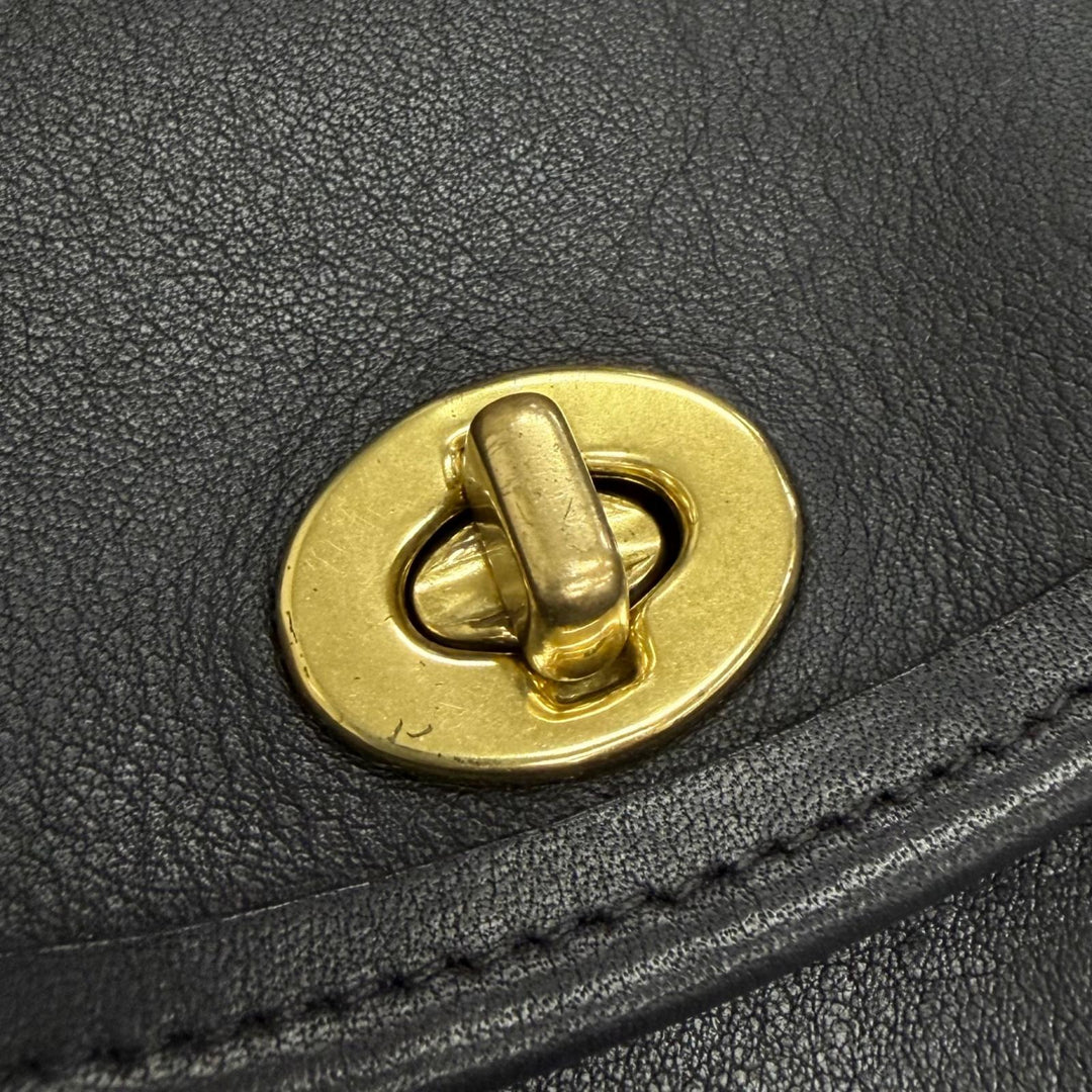 Excellent COACH Shoulder Bag Old Coach Turnlock Tourist Pouch Glove leather 6908