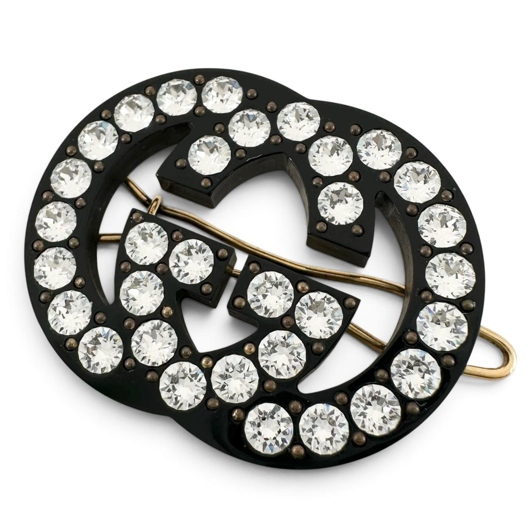 Excellent GUCCI hair accessory Interlocking G Hairpin black Women