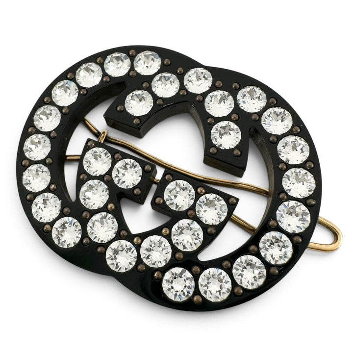 Excellent GUCCI hair accessory Interlocking G Hairpin black Women