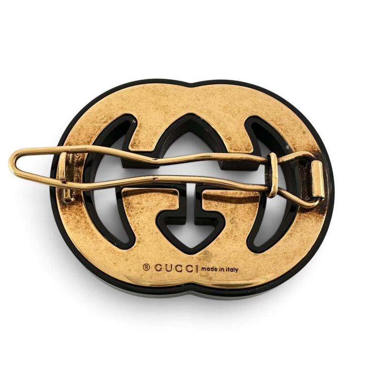 Excellent GUCCI hair accessory Interlocking G Hairpin black Women