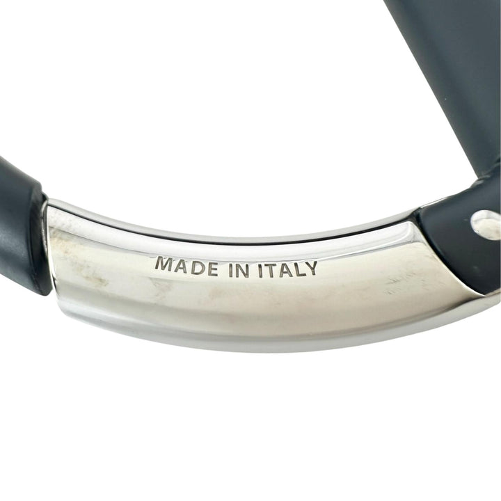 Excellent FENDI key ring Round-shaped F-logo carabiner key ring black Women