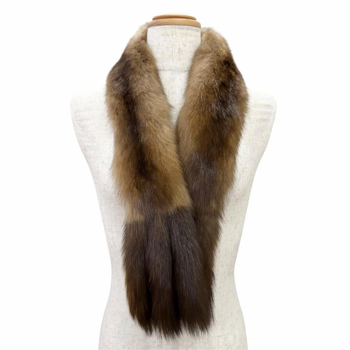 Excellent FOXEY genuine fur shawl Tippet, Scarf, Stole Brown RUSSIAN SABLE 21682