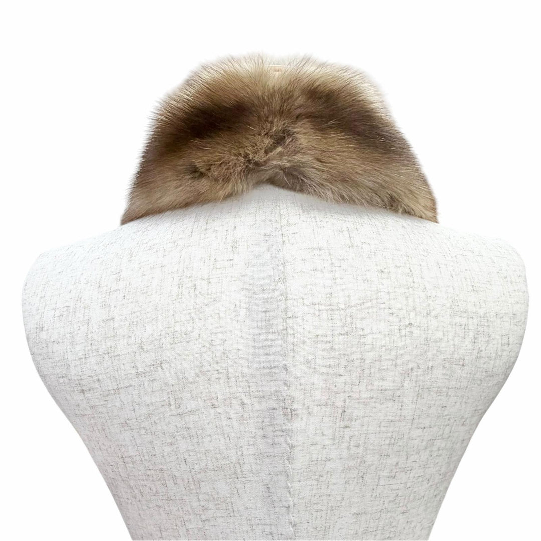 Excellent FOXEY genuine fur shawl Tippet, Scarf, Stole Brown RUSSIAN SABLE 21682
