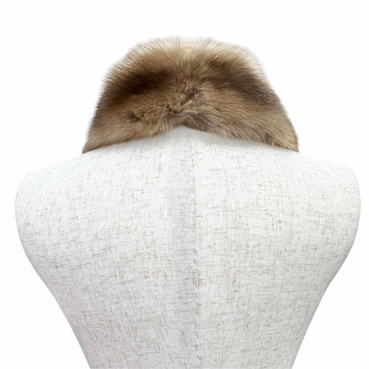 Excellent FOXEY genuine fur shawl Tippet, Scarf, Stole Brown RUSSIAN SABLE 21682