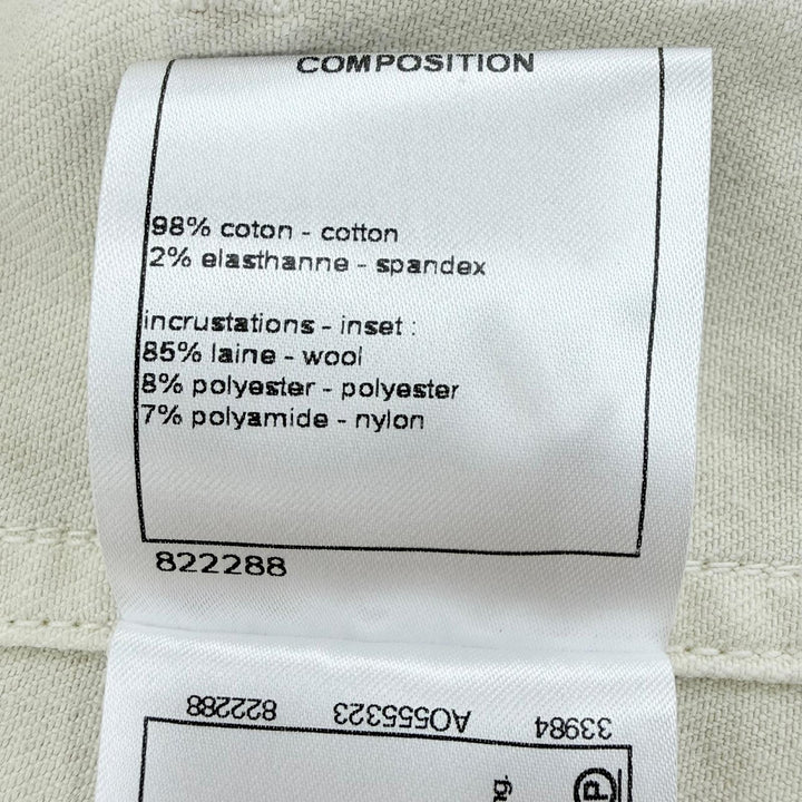 Pristine CHANEL Denim Jacket Ivory cotton Women 34 16B P54559