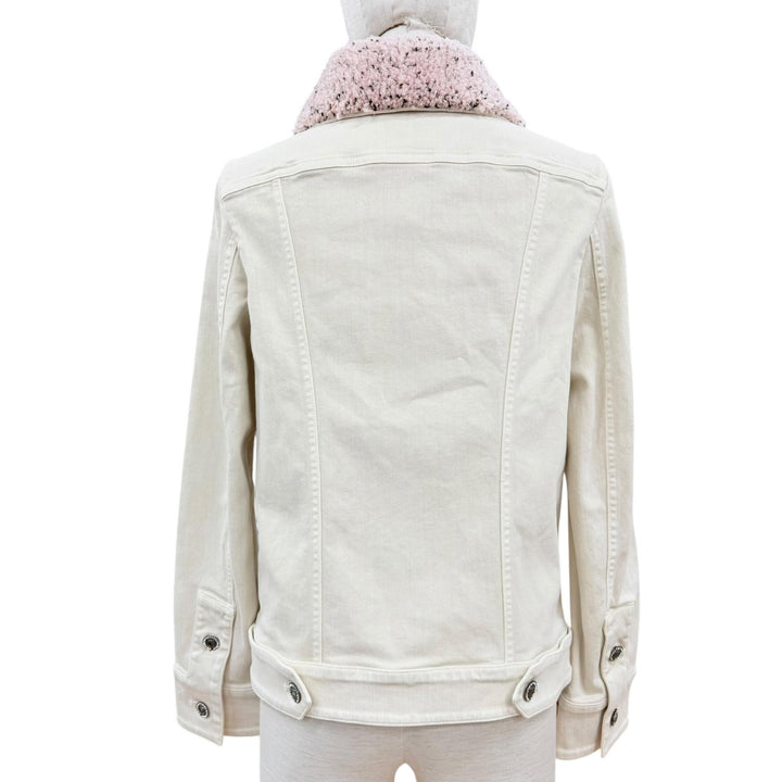 Pristine CHANEL Denim Jacket Ivory cotton Women 34 16B P54559