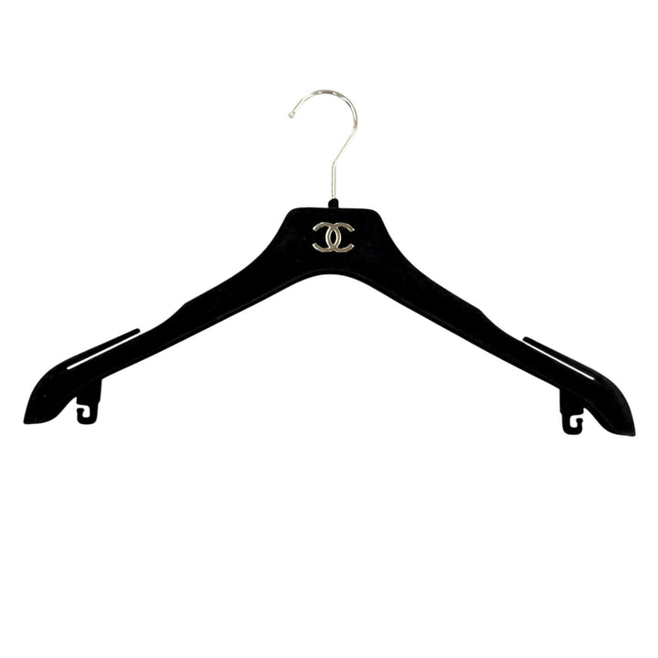 Great CHANEL blouse COCO MarkPattern black silk Women 40 P75261
