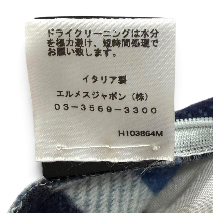 Excellent HERMES Itak 100% Merino Wool Jacquard Cushion Marin wool mens