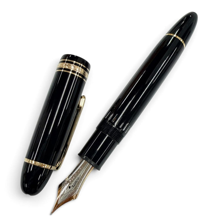 Excellent MONTBLANC fountain pen Meisterstück 149 White Star Bicolor black 14K