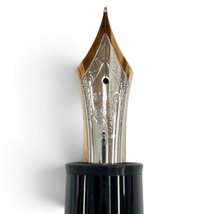 Excellent MONTBLANC fountain pen Meisterstück 149 White Star Bicolor black 14K