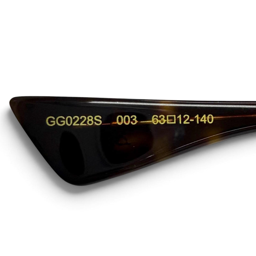 Discounted Great GUCCI sunglasses Interlocking G Glitter Square gold Women GG0228S
