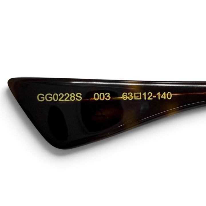 Discounted Great GUCCI sunglasses Interlocking G Glitter Square gold Women GG0228S