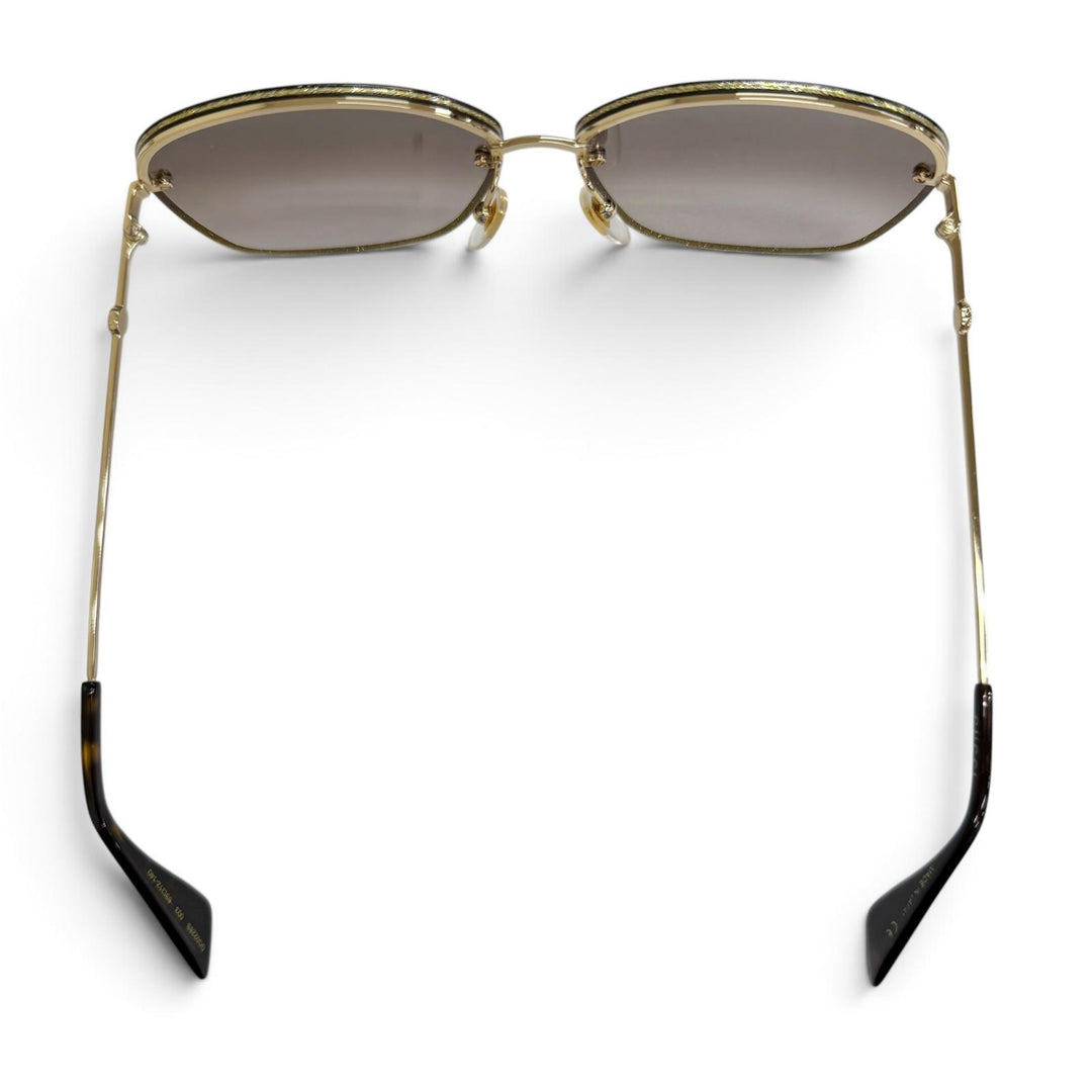 Discounted Great GUCCI sunglasses Interlocking G Glitter Square gold Women GG0228S
