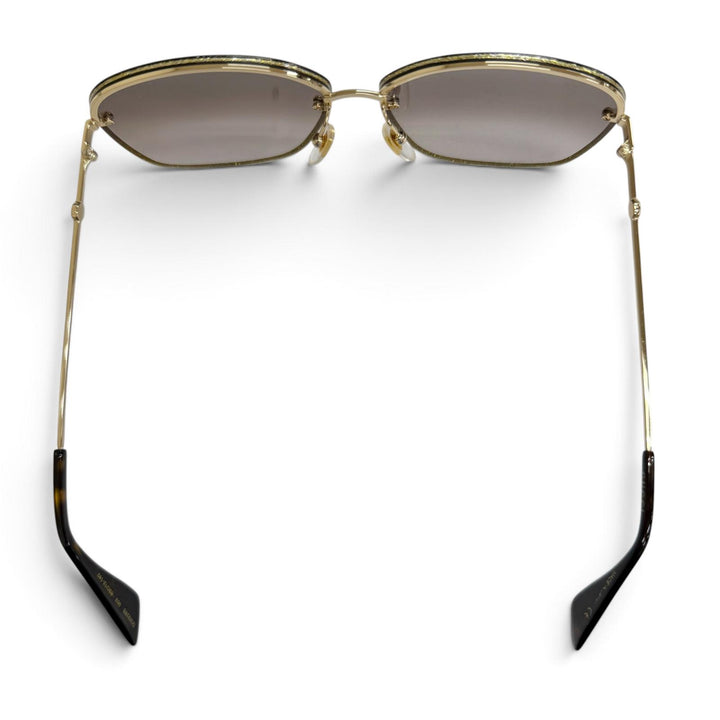Discounted Great GUCCI sunglasses Interlocking G Glitter Square gold Women GG0228S