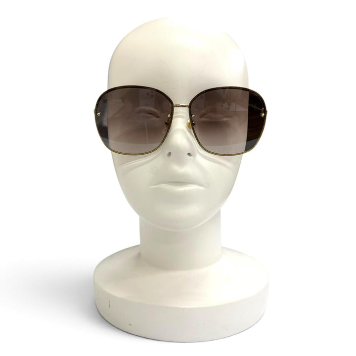 Discounted Great GUCCI sunglasses Interlocking G Glitter Square gold Women GG0228S