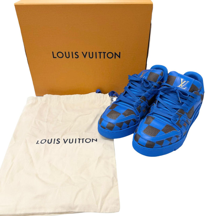 Excellent LOUIS VUITTON Low cut sneakers LV Trainer Line Damier leather mens 6